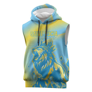 Saint Lucia Cricket Personalized Sleeveless Hoodie The Roaring King - African Pride