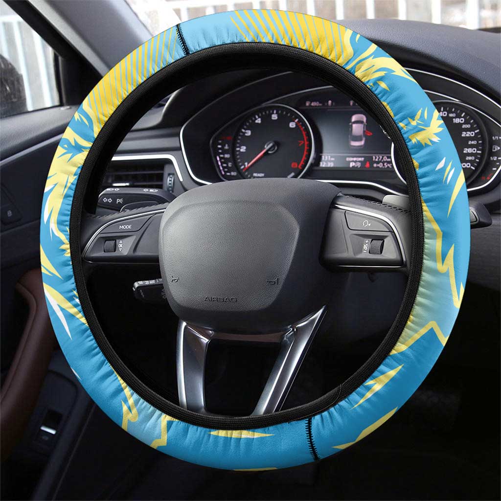 Saint Lucia Cricket Steering Wheel Cover The Roaring King - African Pride