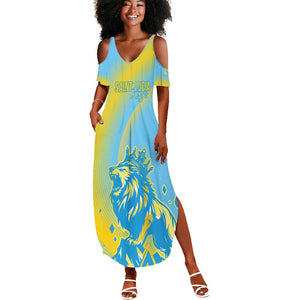 Saint Lucia Cricket Personalized Summer Maxi Dress The Roaring King - African Pride