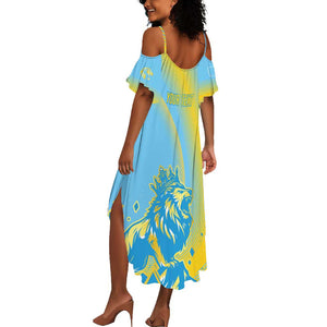 Saint Lucia Cricket Personalized Summer Maxi Dress The Roaring King - African Pride