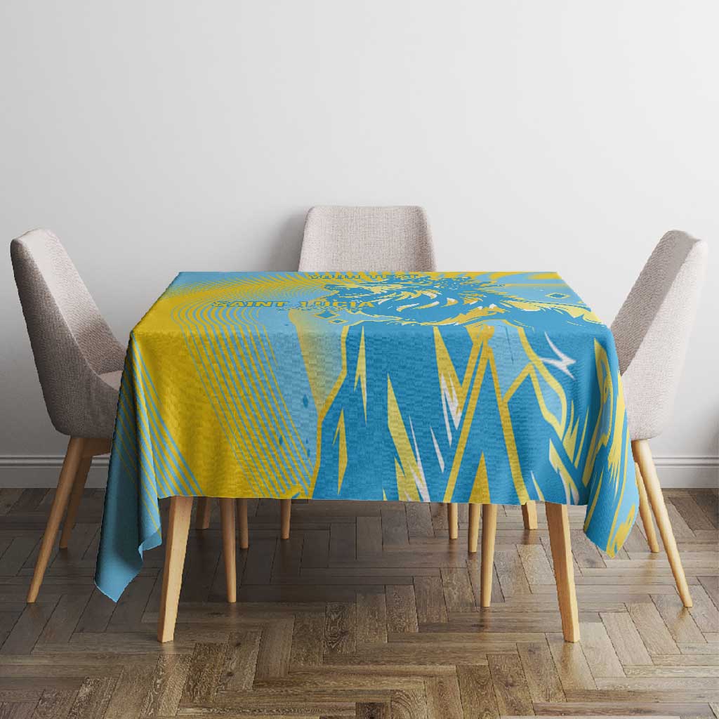 Saint Lucia Cricket Personalized Tablecloth The Roaring King - African Pride