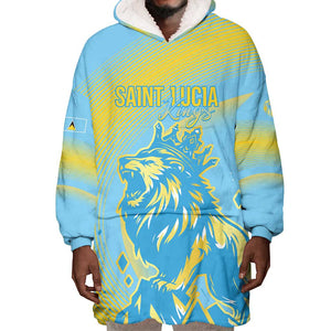 Saint Lucia Cricket Personalized Wearable Blanket Hoodie The Roaring King - African Pride