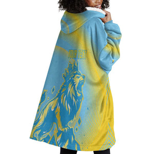 Saint Lucia Cricket Personalized Wearable Blanket Hoodie The Roaring King - African Pride