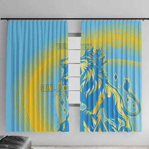 Saint Lucia Cricket Personalized Window Curtain The Roaring King - African Pride