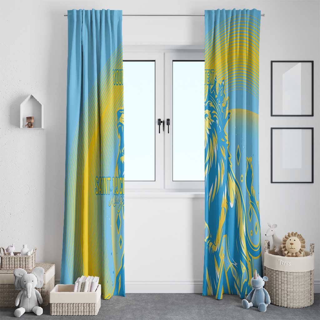 Saint Lucia Cricket Personalized Window Curtain The Roaring King - African Pride