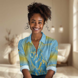 Saint Lucia Cricket Personalized Women Casual Shirt The Roaring King - African Pride