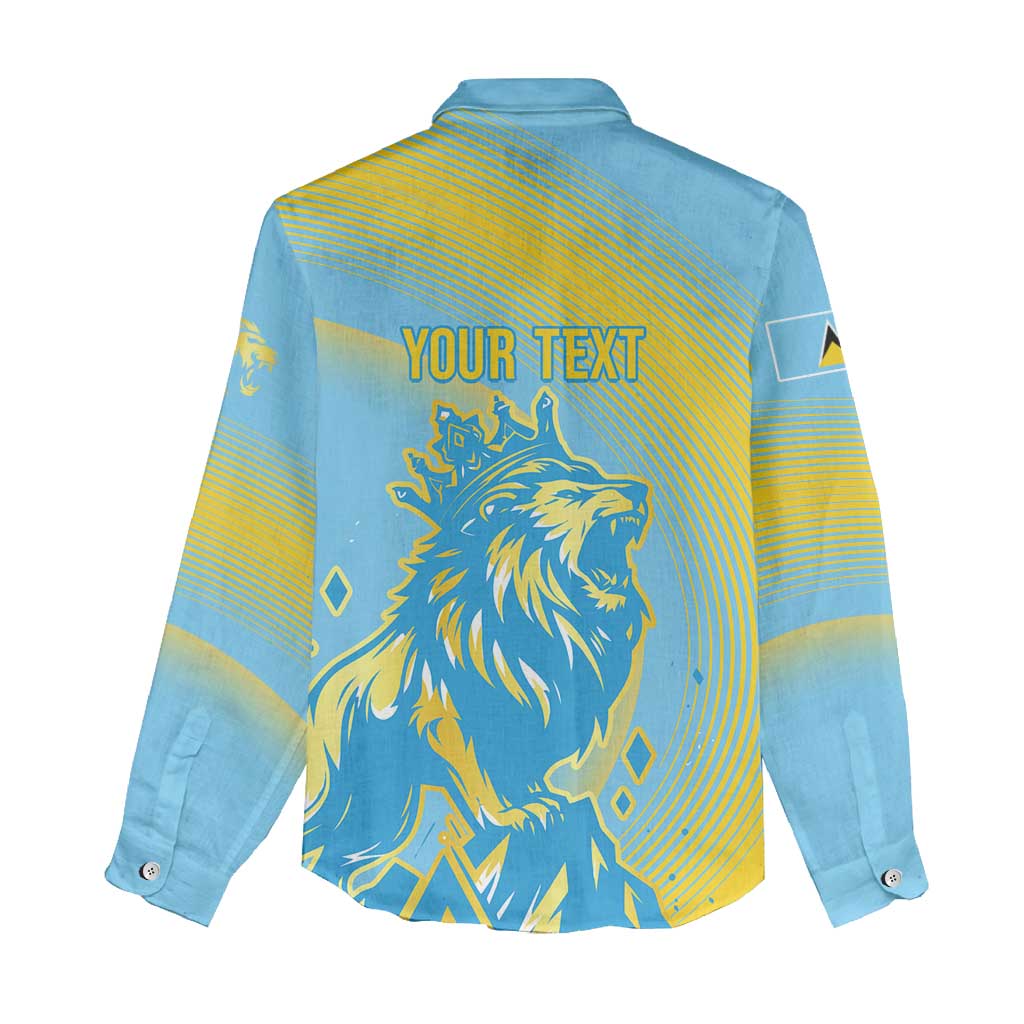 Saint Lucia Cricket Personalized Women Casual Shirt The Roaring King - African Pride