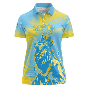 Saint Lucia Cricket Personalized Women Polo Shirt The Roaring King - African Pride