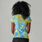 Saint Lucia Cricket Personalized Women V-Neck T-Shirt The Roaring King - African Pride