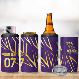 Afro-Trinbago Cricket Custom 4 in 1 Can Cooler Tumbler TKR Quadruple Champion - African Pride