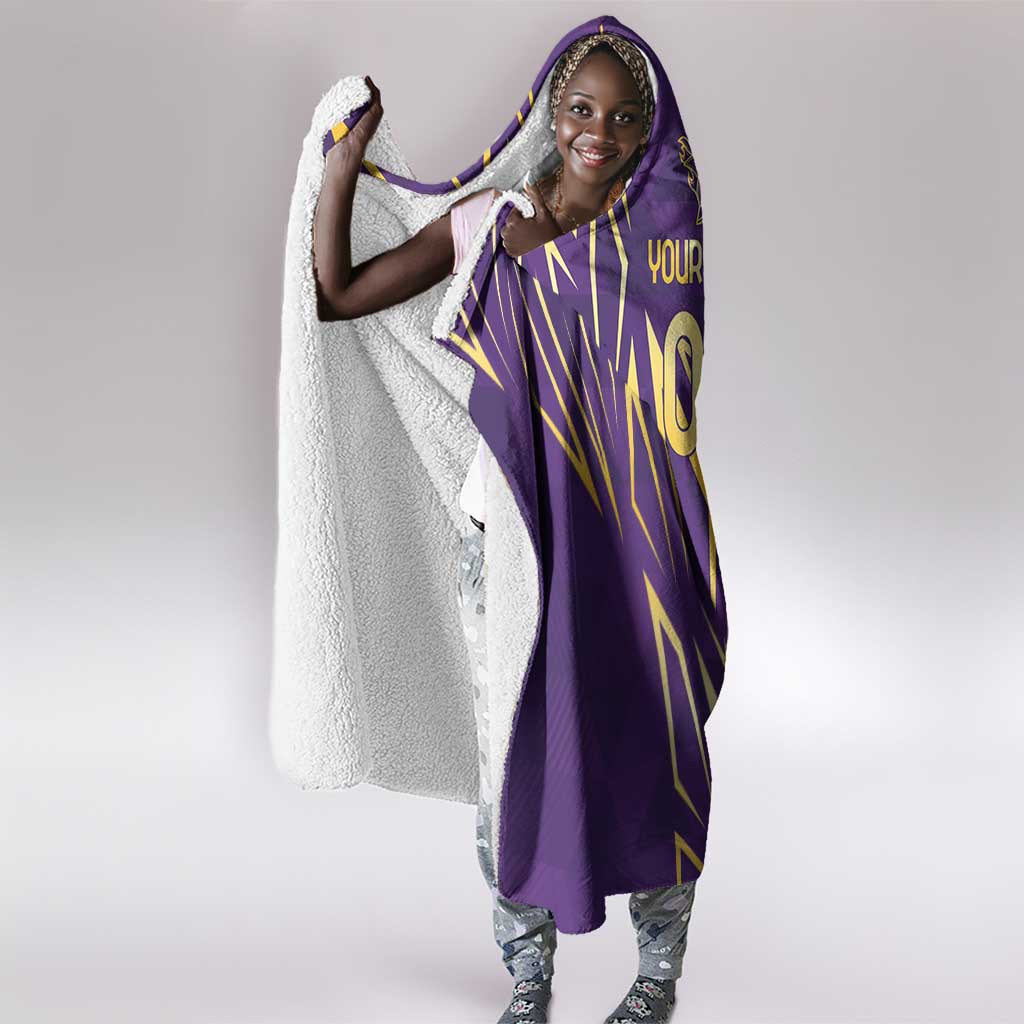 Afro-Trinbago Cricket Custom Hooded Blanket TKR Quadruple Champion - African Pride