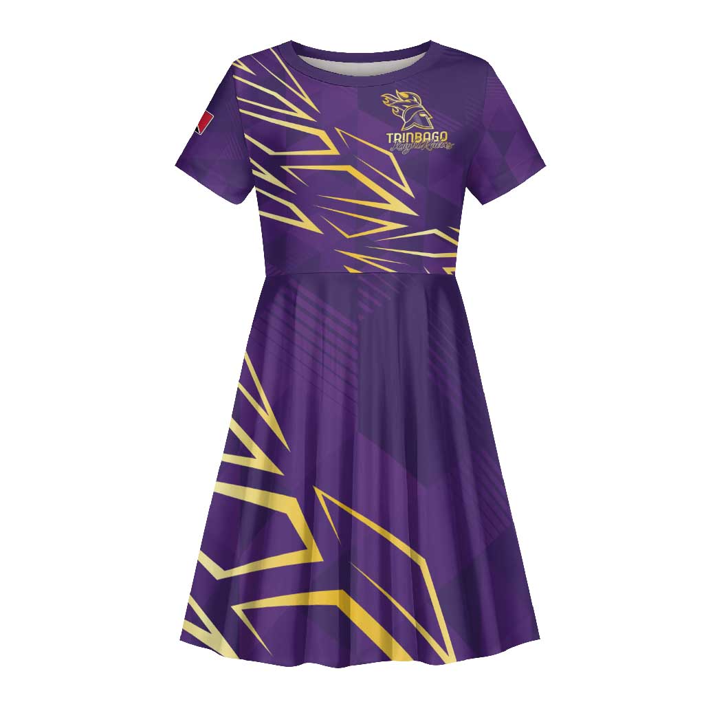 Afro-Trinbago Cricket Custom Kid Short Sleeve Dress TKR Quadruple Champion - African Pride