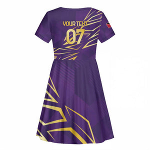 Afro-Trinbago Cricket Custom Kid Short Sleeve Dress TKR Quadruple Champion - African Pride