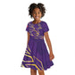 Afro-Trinbago Cricket Custom Kid Short Sleeve Dress TKR Quadruple Champion - African Pride