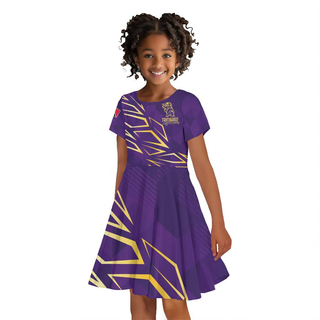 Afro-Trinbago Cricket Custom Kid Short Sleeve Dress TKR Quadruple Champion - African Pride