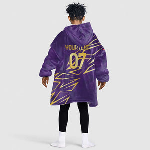 Afro-Trinbago Cricket Custom Kid Wearable Blanket Hoodie TKR Quadruple Champion - African Pride