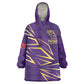 Afro-Trinbago Cricket Custom Kid Wearable Blanket Hoodie TKR Quadruple Champion - African Pride