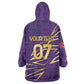 Afro-Trinbago Cricket Custom Kid Wearable Blanket Hoodie TKR Quadruple Champion - African Pride