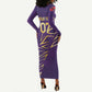 Afro-Trinbago Cricket Custom Long Sleeve Bodycon Dress TKR Quadruple Champion - African Pride