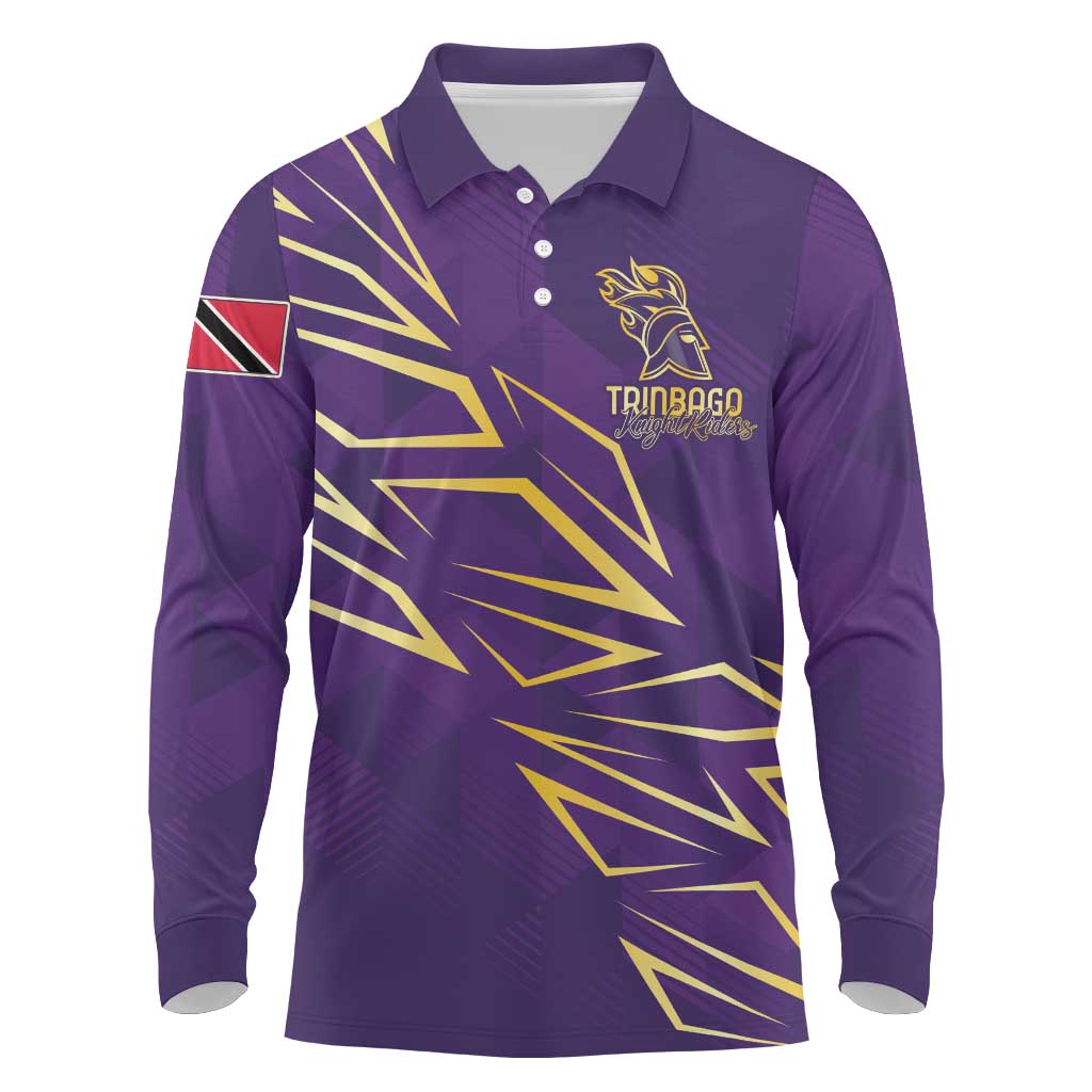 Afro-Trinbago Cricket Custom Long Sleeve Polo Shirt TKR Quadruple Champion - African Pride