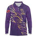 Afro-Trinbago Cricket Custom Long Sleeve Polo Shirt TKR Quadruple Champion - African Pride