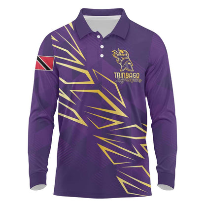 Afro-Trinbago Cricket Custom Long Sleeve Polo Shirt TKR Quadruple Champion - African Pride