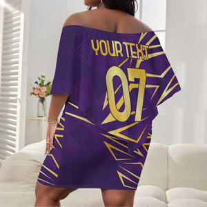 Afro-Trinbago Cricket Custom Off Shoulder Short Dress TKR Quadruple Champion - African Pride