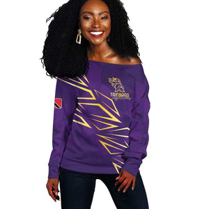 Afro-Trinbago Cricket Custom Off Shoulder Sweater TKR Quadruple Champion - African Pride