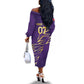 Afro-Trinbago Cricket Custom Off The Shoulder Long Sleeve Dress TKR Quadruple Champion - African Pride