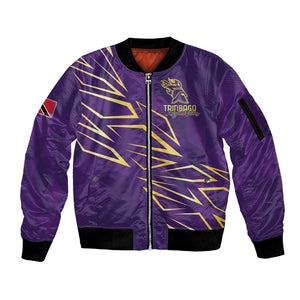 Afro-Trinbago Cricket Custom Sleeve Zip Bomber Jacket TKR Quadruple Champion - African Pride