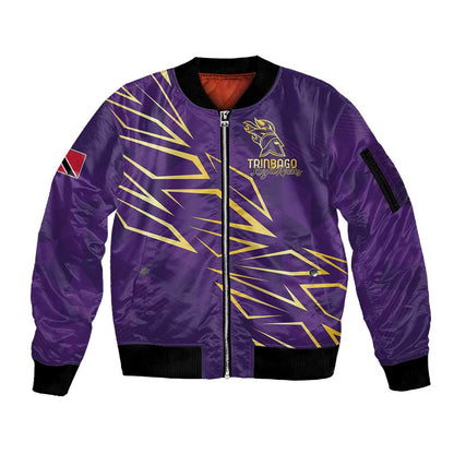 Afro-Trinbago Cricket Custom Sleeve Zip Bomber Jacket TKR Quadruple Champion - African Pride