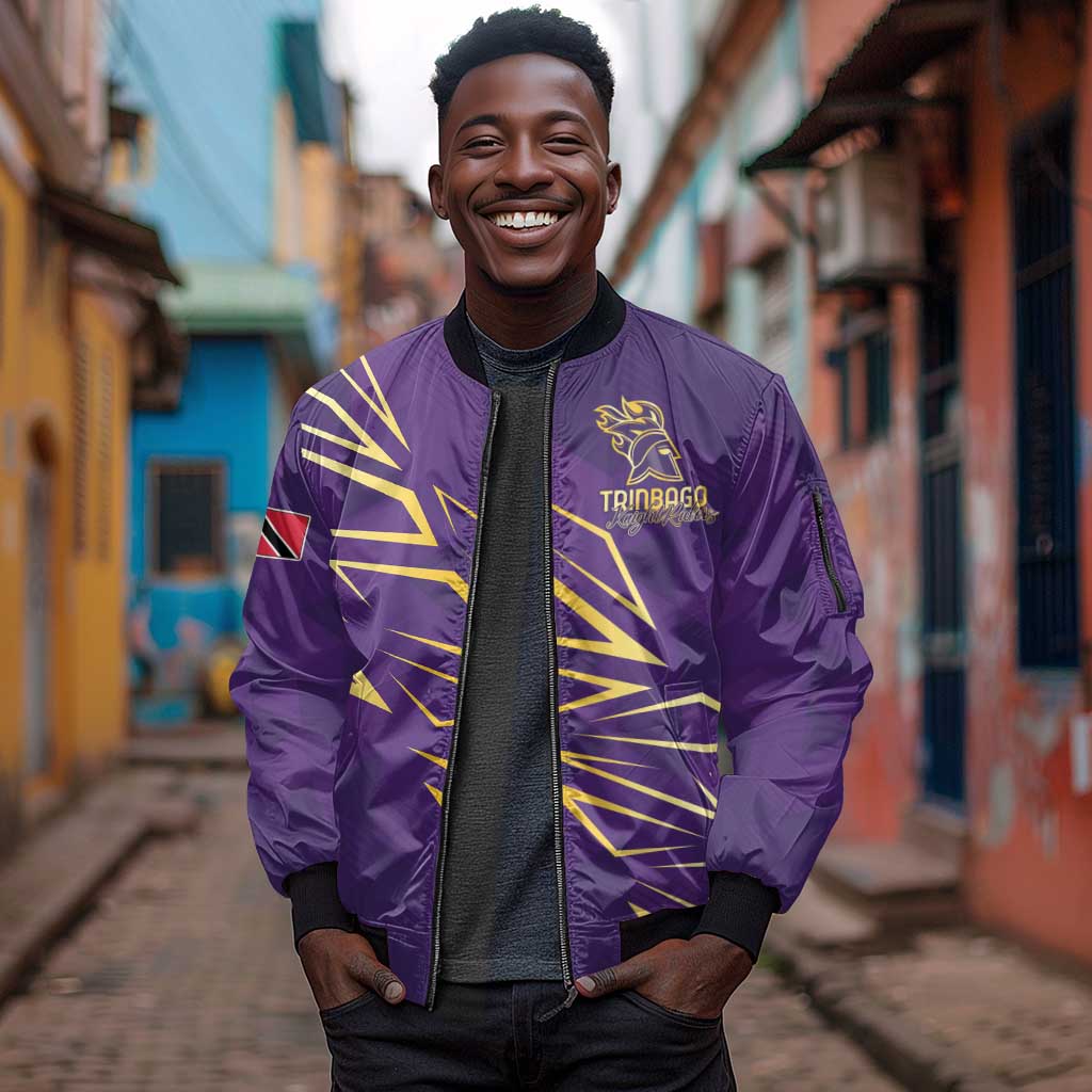 Afro-Trinbago Cricket Custom Sleeve Zip Bomber Jacket TKR Quadruple Champion - African Pride