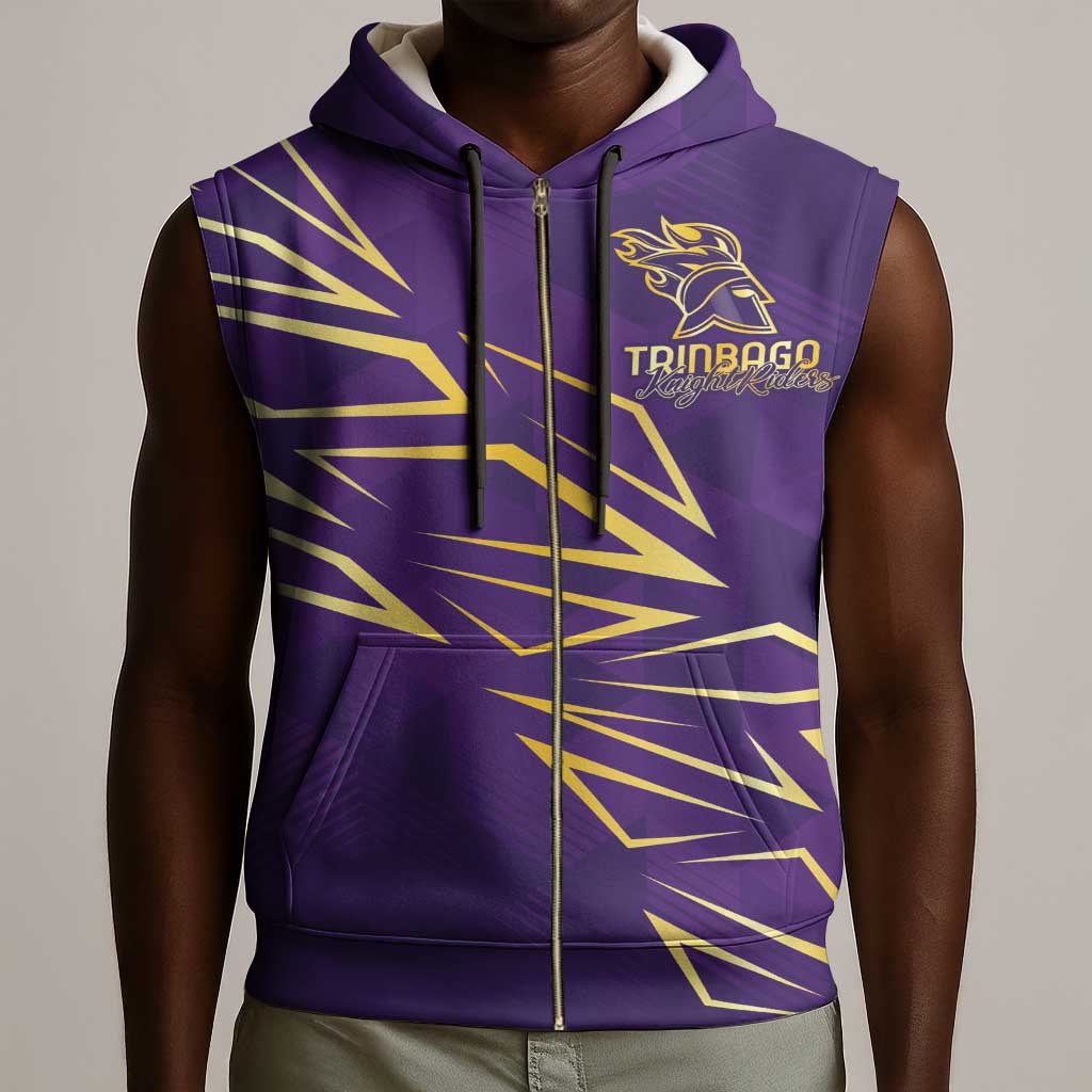 Afro-Trinbago Cricket Custom Sleeveless Zip Hoodie TKR Quadruple Champion - African Pride