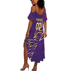 Afro-Trinbago Cricket Custom Summer Maxi Dress TKR Quadruple Champion - African Pride