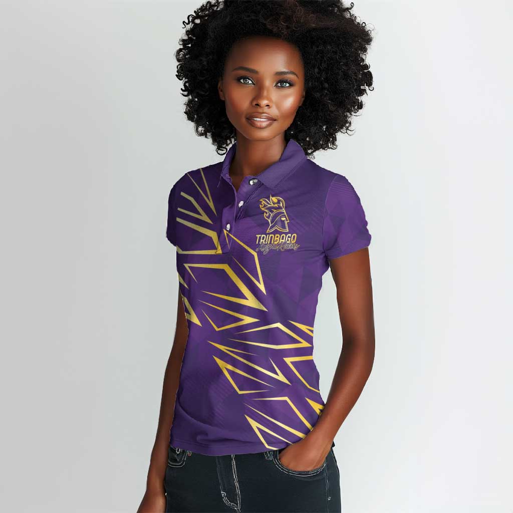 Afro-Trinbago Cricket Custom Women Polo Shirt TKR Quadruple Champion - African Pride