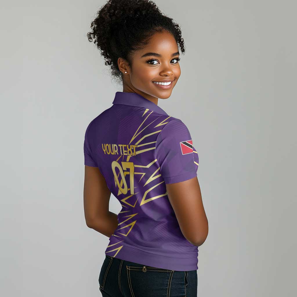 Afro-Trinbago Cricket Custom Women Polo Shirt TKR Quadruple Champion - African Pride