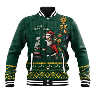 Personalised South Africa Baseball Jacket Springbok Christmas Braai LT7