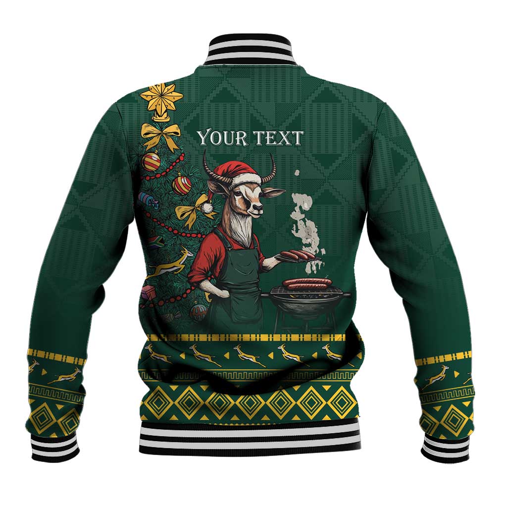 Personalised South Africa Baseball Jacket Springbok Christmas Braai LT7