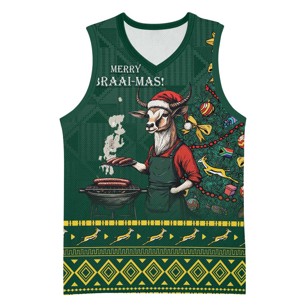 Personalised South Africa Basketball Jersey Springbok Christmas Braai - African Pride