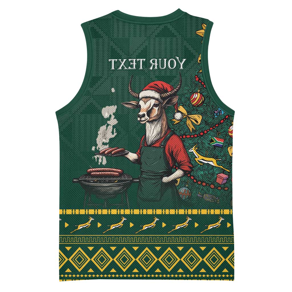 Personalised South Africa Basketball Jersey Springbok Christmas Braai - African Pride