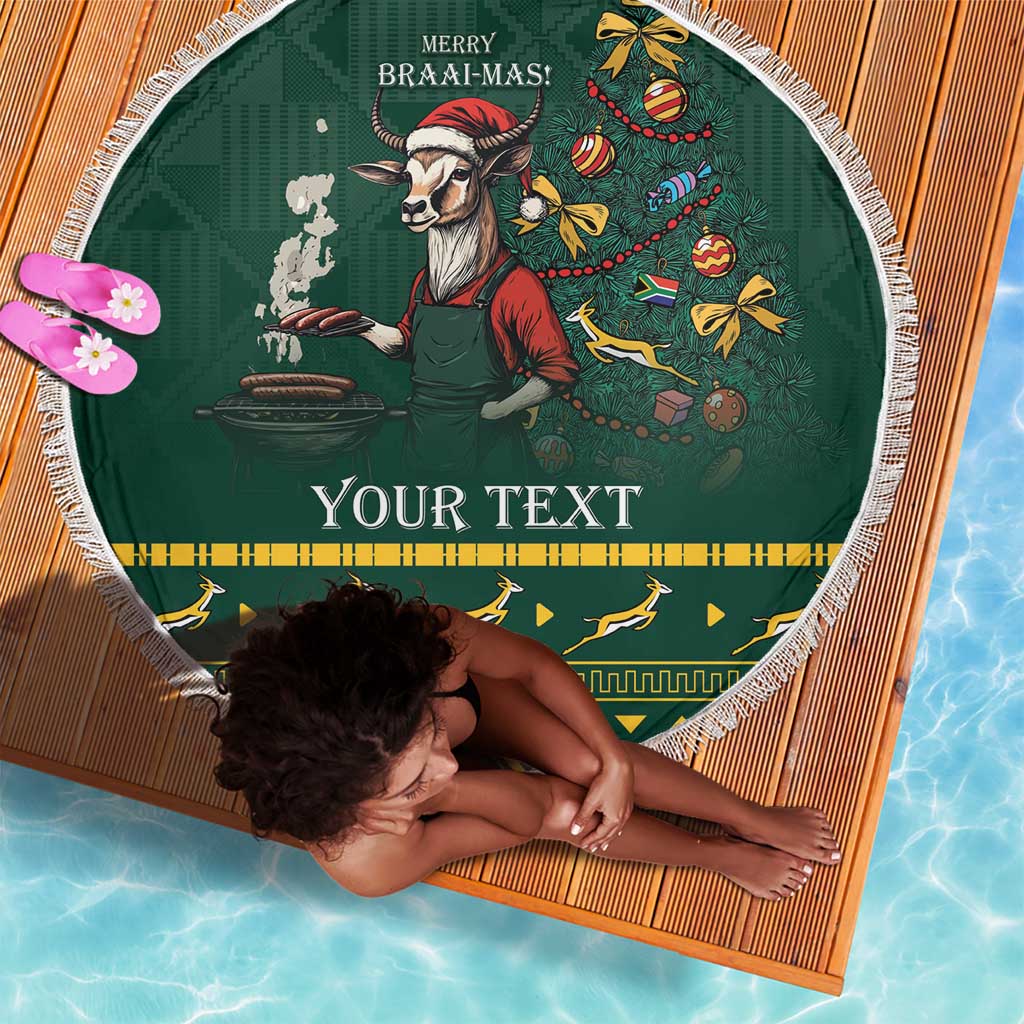 Personalised South Africa Beach Blanket Springbok Christmas Braai