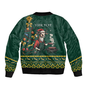 Personalised South Africa Bomber Jacket Springbok Christmas Braai