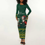 Personalised South Africa Long Sleeve Bodycon Dress Springbok Christmas Braai LT7