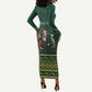 Personalised South Africa Long Sleeve Bodycon Dress Springbok Christmas Braai LT7
