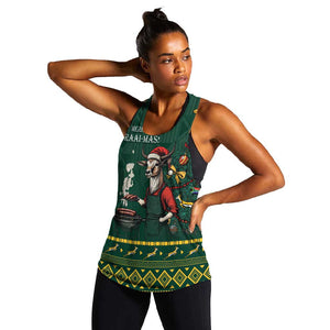 Personalised South Africa Women Racerback Tank Springbok Christmas Braai
