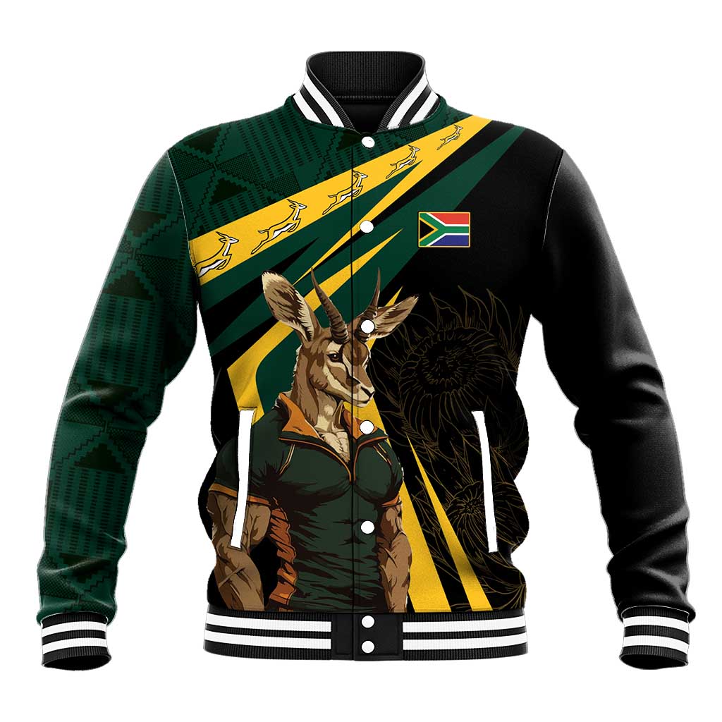 South Africa Bokke Personalised Baseball Jacket Mascot Dynamic LT7