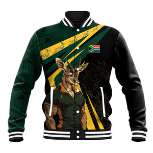 South Africa Bokke Personalised Baseball Jacket Mascot Dynamic LT7