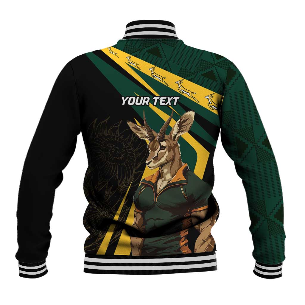 South Africa Bokke Personalised Baseball Jacket Mascot Dynamic LT7