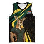 South Africa Bokke Personalised Basketball Jersey Mascot Dynamic - African Pride