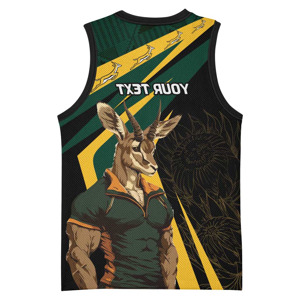 South Africa Bokke Personalised Basketball Jersey Mascot Dynamic - African Pride